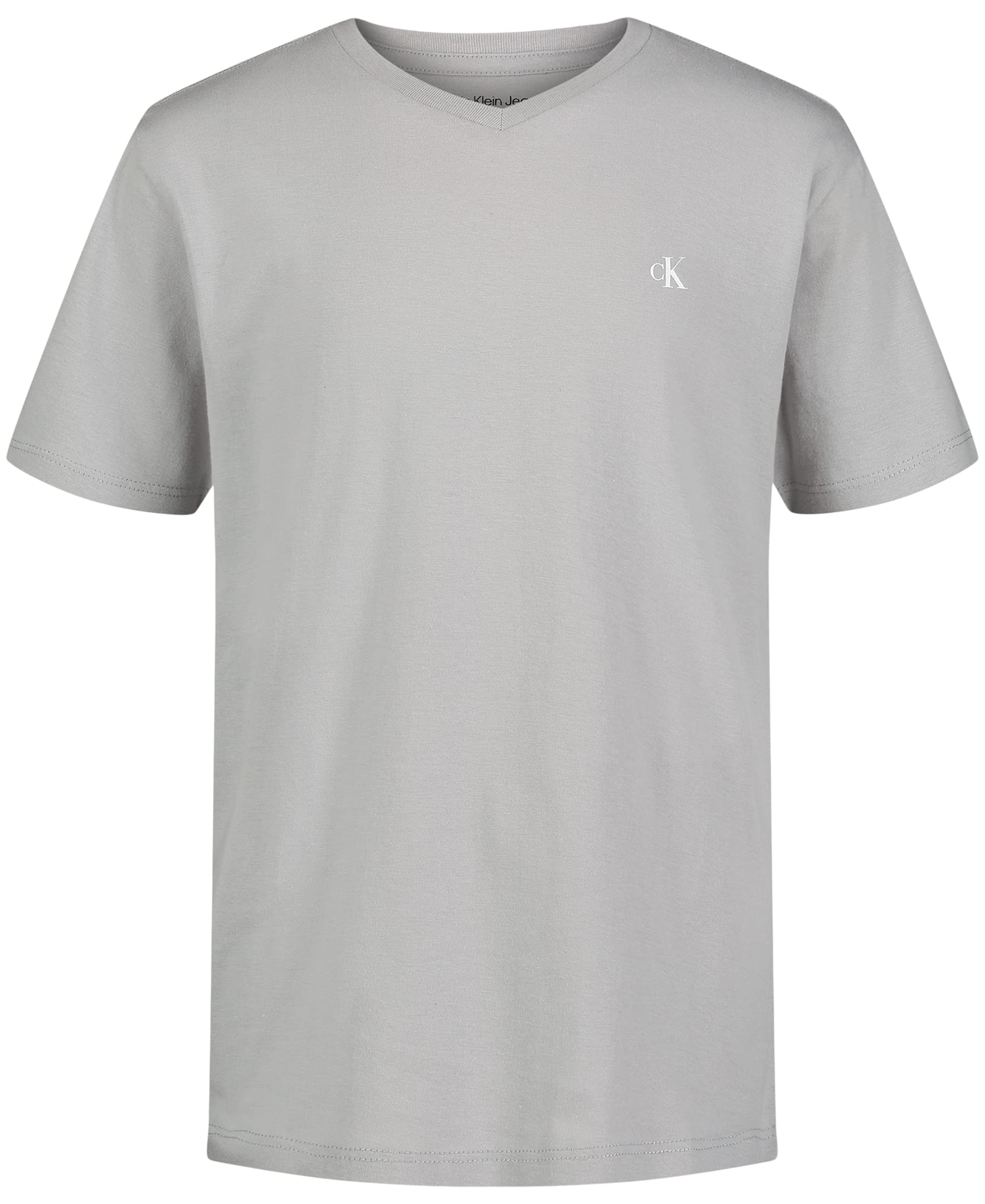 Calvin Klein Boys' Short Sleeve Solid V-Neck T-Shirt, Soft, Comfortable, Relaxed Fit